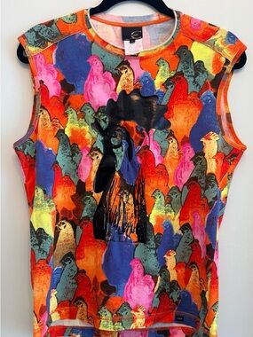 Just Cavalli Multicolor Bird-Print Sleeveless Tank